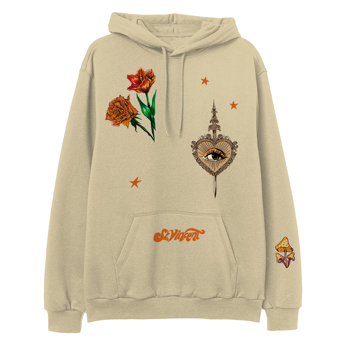 Flowers and Eyes Hoodie St. Vincent Official